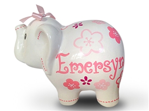 Pink fuchsia elephant piggy bank