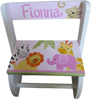 Pink happy Safari Flip step stool