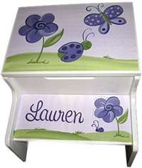 Purple Love Bugs Storage Stool