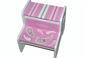 Pink Paisley storage stool