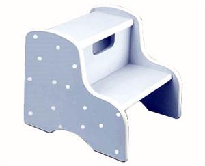 White DotTwo Step Stool