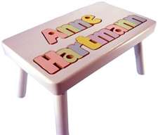 White Double Name stool