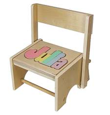 personalized puzzle Maple flip stool