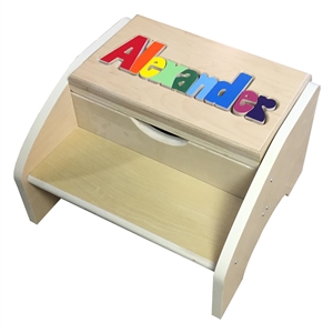 personalized puzzle Maple two step stool