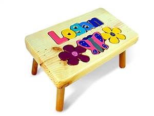 personalized puzzle Nat butterfly step stool