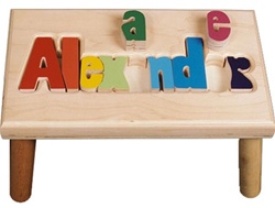 personalized puzzle step stool nat maple