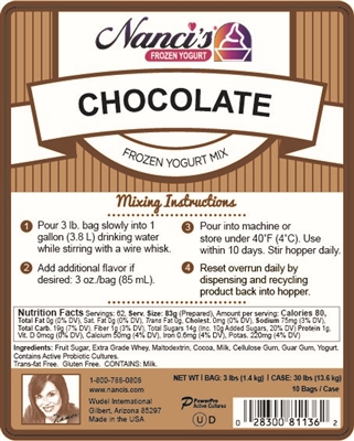 Frozen Yogurt Mix - Chocolate - 81136-F (1 - 3lb Bag)