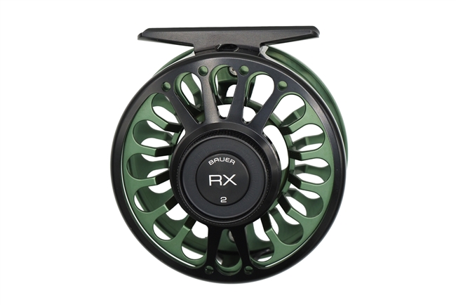 Bauer RX2 Fly Reel with Dark Green Spool