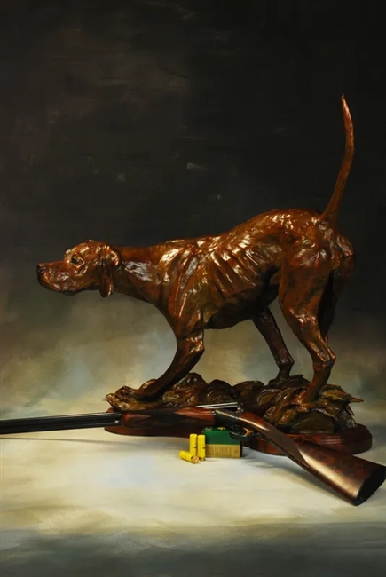 Instinct, Life Size - English Pointer Bronze Sculpture - Edition Limited to 12