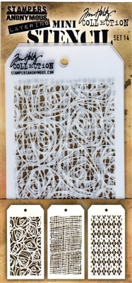 Tim Holtz Mini Stencil Collection - Set 14