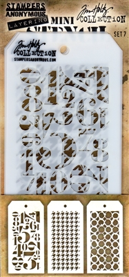 Tim Holtz Mini Stencil Collection - Set 7