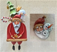 Here Comes Santa Ornament & Pin