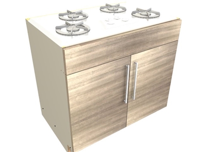 2 door 1 false front cooktop base cabinet
