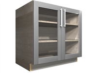 2 GLASS door base cabinet