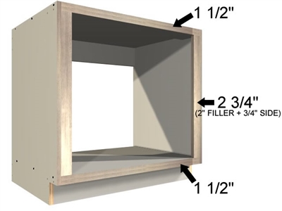 Base appliance case with a DUAL TOP and DUAL DECK and 2 SIDE FILLERS