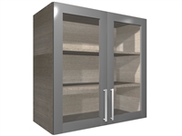 2 glass door wall closet cabinet (TEXTURED INTERIOR)