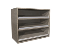 Open wall cabinet with angled shoe shelves (shelves are pre-drilled, shoe fence included)