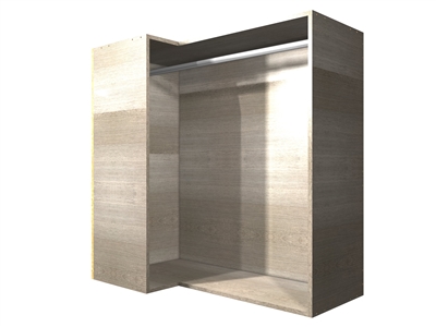 90 degree CORNER hanging rod wall cabinet (LEFT side return)