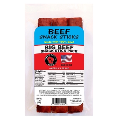 Beef Naturally Smoked Snack Sticks 3oz.