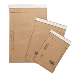 BAG, PADDED KRAFT SHIPPING, SELF SEAL, #0, 6 X 10, 250/CS