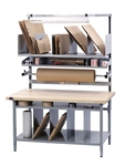 BIB7 PACKAGING WORKBENCH, 60"x30" SOLID MAPLE TOP, COMPLETE KIT