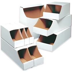 Bin Box,  4 x 12 x 4 1/2" Stackable Bin Box, 50/Bundle