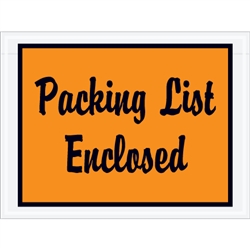 4 1/2" x 6" Orange "Packing List Enclosed" Envelopes 1000/Case