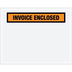 4 1/2" x 5 1/2" Orange "Invoice Enclosed" Envelopes 1000/Case