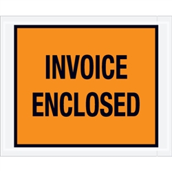 4 1/2" x 5 1/2" Orange "Invoice Enclosed" Envelopes 1000/Case