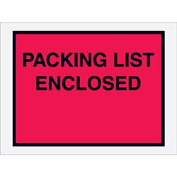 4 1/2" x 6" Red "Packing List Enclosed" Envelopes 1000/Case