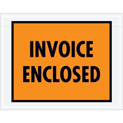 7" x 5 1/2" Orange (Full Face) "Invoice Enclosed" Envelopes 1000/Case