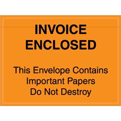 4 1/2" x 6" Orange "Important Papers Enclosed" Envelopes 1000/Case