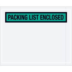 4 1/2" x 5 1/2" Green "Packing List Enclosed" Envelopes 1000/Case