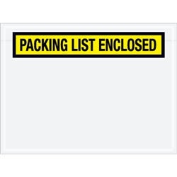 6 3/4" x 5" Yellow "Packing List Enclosed" Envelopes 1000/Case