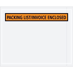 4 1/2" x 5 1/2" Orange "Packing List/Invoice Enclosed" Envelopes 1000/Case