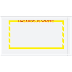 5 1/2" x 10" Yellow Border "Hazardous Waste" Document Envelopes 1000/Case