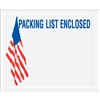 4 1/2" x 5 1/2" U.S.A. Flag "Packing List Enclosed" Envelopes 1000/Case