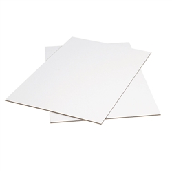 CORRUGATED SHEETS, WHITE, 24" X 36", 200# 32 ECT, 5/BNDL, 500/BALE