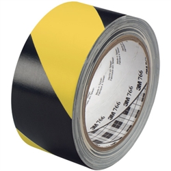 TAPE, STRIPED WARNING, 2"x36 YD 9 MIL, 24/CS, BLACK/YELLOW