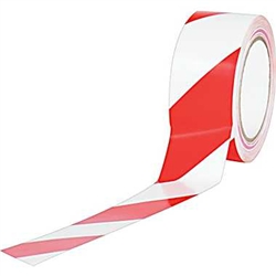 TAPE, STRIPED WARNING, 3"x36 YD 9 MIL, 16/CS, RED/WHITE