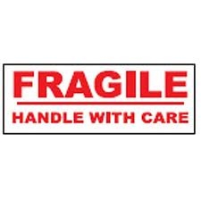 TAPE, PRINTED "FRAGILE HANDLE WITH CARE", 2" X 110 YD, 36/CS, WHITE/RED