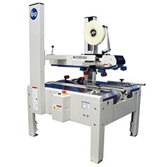 Case Sealer, Uniform Semi-Automatic Bottom Belt Drive w/Top Squeezers & 2" HSD2000-ETII Tape Heads