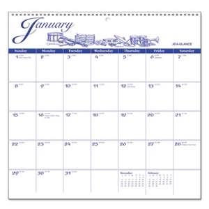 AT-A-GLANCE 12-Month Illustrator?s Edition Wall Calendar, 12 x 11 3/4, Illustrations, 2017