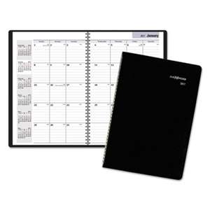 AT-A-GLANCE Monthly Planner, 7 7/8 x 11 7/8, Black Cover, 2016-2018