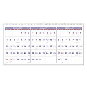 AT-A-GLANCE Horizontal-Format Three-Month Reference Wall Calendar, 23 1/2 x 12, 2016-2018