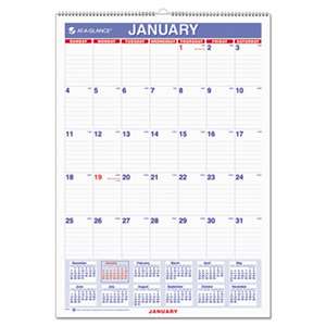 AT-A-GLANCE Monthly Wall Calendar with Ruled Daily Blocks, 12 x 17, White, 2017