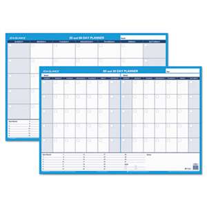 AT-A-GLANCE 30/60-Day Undated Horizontal Erasable Wall Planner, 36 x 24, White/Blue,