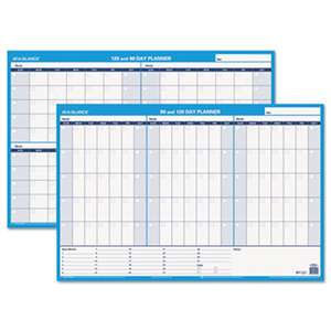 AT-A-GLANCE 90/120-Day Undated Horizontal Erasable Wall Planner, 36 x 24, White/Blue,