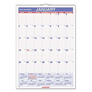 AT-A-GLANCE Erasable Wall Calendar, 12 x 17, White, 2017