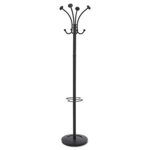 ALBA Viena Coat Stand, Eight Knobs, Steel, 16w x 16d x 70-1/2h, Black